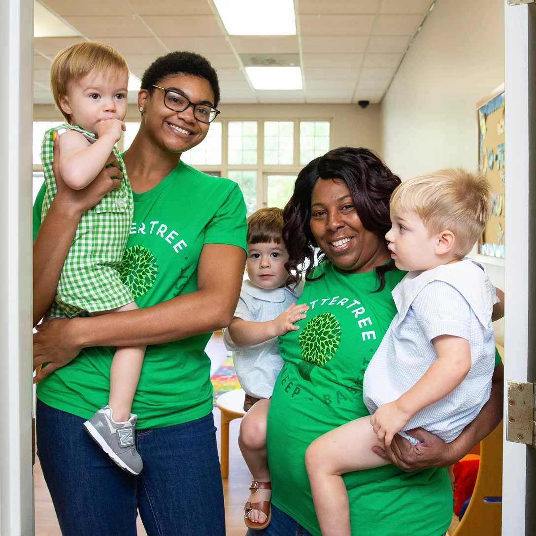 Teachers with children