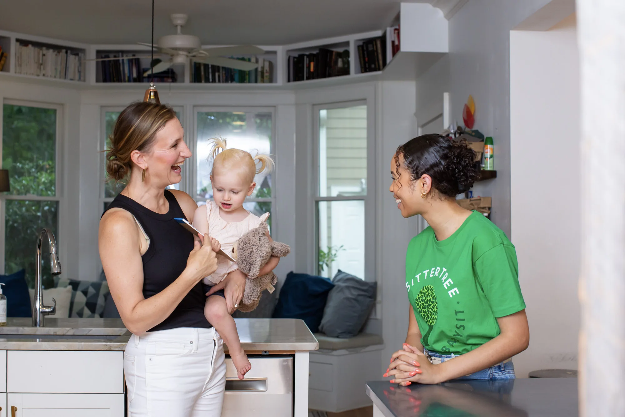 Nanny with parent and child