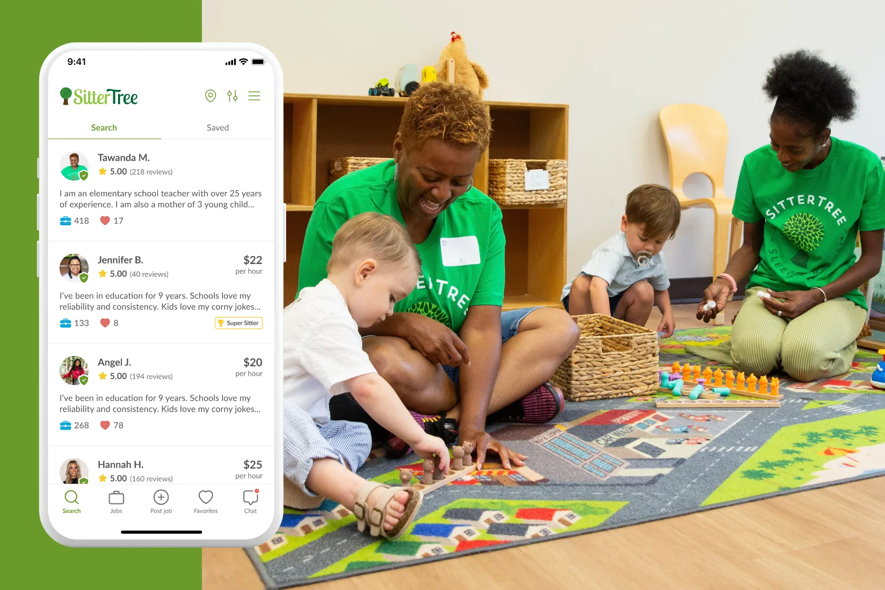 Subs with children and a list of potential subs on a phone screen